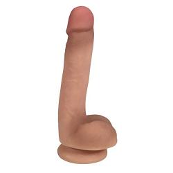 Curve Novelties Easy Riders 7 Inch Dual Density Dildo with Balls, Flesh