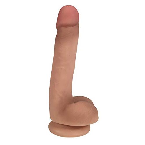 Curve Novelties Easy Riders 7 Inch Dual Density Dildo with Balls, Flesh