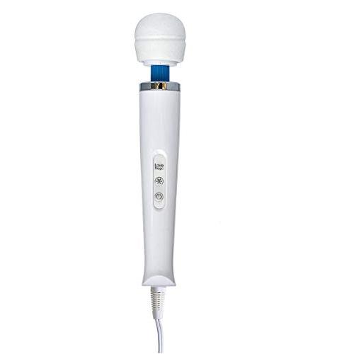 Therapeutic Personal Massager Love Magic 20 Speed Plug-in Full Body Massage Wand Powerful Motor Waterproof - White