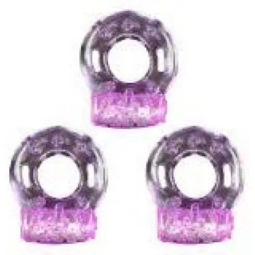 3Pcs Orgasmic Vibrating Erection Ring, Purple 3Pcs Orgasmic Vibrating Erection Ring, Purple