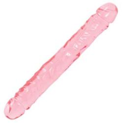 Doc Johnson Crystal Jellies - Jr. Double Dong - 12 Inch - Double Sided Dildo - Pink