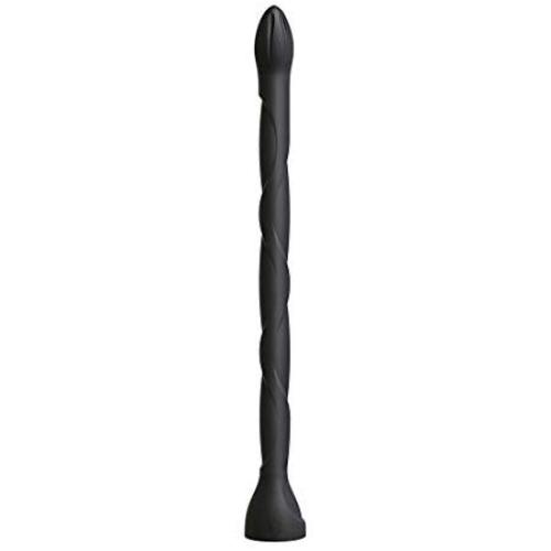 Kink by Doc Johnson - Everything Butt - The Serpent - Dual Density Anal Snake - 20.25&quot Long and 1.4&quot Wide - Vac-U-Lock Compatible - SecondSkyn™ Silicone - Black