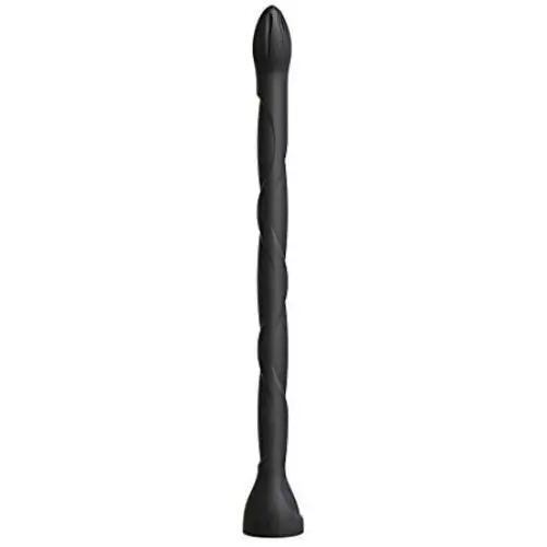 Kink by Doc Johnson - Everything Butt - The Serpent - Dual Density Anal Snake - 20.25" Long and 1.4" Wide - Vac-U-Lock Compatible - SecondSkyn™ Silicone - Black