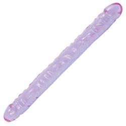 Doc Johnson Crystal Jellies - Double Dong -18 Inch - 1.8 Inches Wide - Double Sided Dildo - Proudly Made In America - Purple