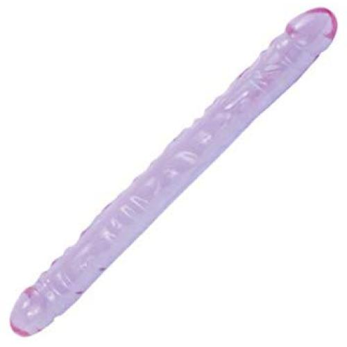 Doc Johnson Crystal Jellies - Double Dong -18 Inch - 1.8 Inches Wide - Double Sided Dildo - Proudly Made In America - Purple