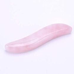 RSkull Massage Wand for Acupuncture Therapy Pointed Stick Treatment Gua Sha Scraping Tool, 100% Natural Rose Quartz Cambered QuartzJade Massage Wand Stone 1 Pcs (Rose Quartz)