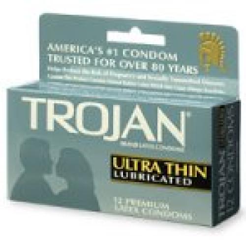 Trojan Ultra Thin Lubricated Latex Condom - 12 ea