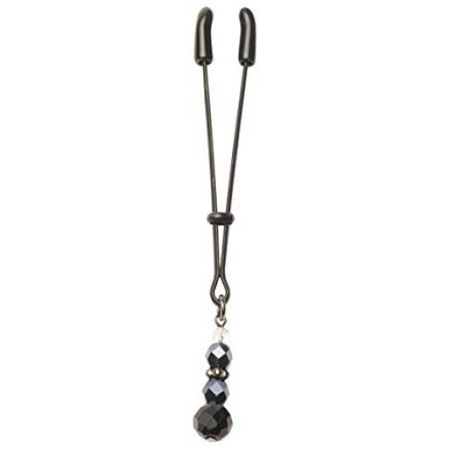Spartacus Beaded Nipple Clamps with Tweezer Tip, Black