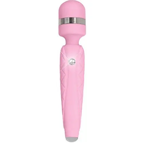 Pure Love Silicone Vibrating Wand and Personal Massager, Pink Color, Rechargeable and Multi-Speed with Swarovski Crystal Button, Quilted Handle, Adult Sex Toy, Body Massager Pure Love Silicone Vibrating Wand and Personal Massager, Pink Color, Rechargeable and Multi-Speed with Swarovski Crystal Button, Quilted Handle, Adult Sex Toy, Body Massager