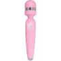 Pure Love Silicone Vibrating Wand and Personal Massager, Pink Color, Rechargeable and Multi-Speed with Swarovski Crystal Button, Quilted Handle, Adult Sex Toy, Body Massager