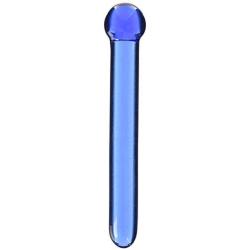 M2m Dildo, Borosilicate Glass, Sleek Wand, Blue