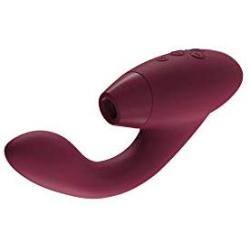 Womanizer Duo Rabbit Massager for Women with Sucking Stimulation, G-Spot Stimulation, 12 Intensity Levels, Free 30ml WV lube + 10 Modes, Bordeaux