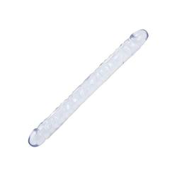 Doc Johnson Crystal Jellies - Double Dong -18 Inch - Double Sided Dildo - Clear