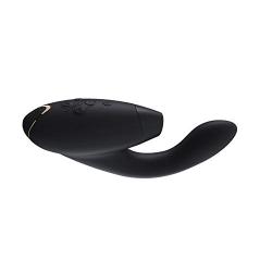 Womanizer Duo Rabbit Massager for Women with Sucking Stimulation, G-Spot Stimulation, 12 Intensity Levels, Free 30ml WV lube + 10 Modes, Black