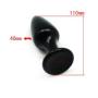 Glass Wand Pleasure Black Glass Wand Adult with Anal Beads (Style A)