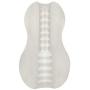 Doc Johnson Mood - Exciter - ULTRASKYN - Dual Texture Stroker - Narrow Side Has Massage Beads, Wide Side Has Thick Ribbing - Discrete - Male Masturbator - Frost