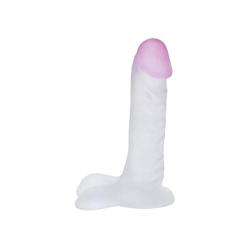 Doc Johnson Blush - ULTRASKYN - 7 Inch Ballsy Super Cock - 8 in. Long and 1.8 in. Wide - Balls Provide a Sturdy Base - Dildo