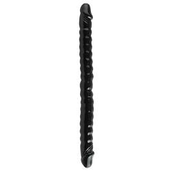 Basix Rubber Works 18" Ribbed Double Dong, Black