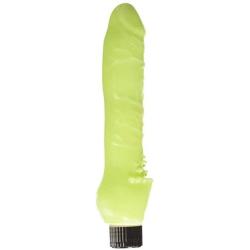 California Exotics Glow-In-The-Dark Jelly Penis Vibe, Green, 7"