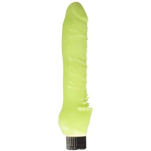 California Exotics Glow-In-The-Dark Jelly Penis Vibe, Green, 7"