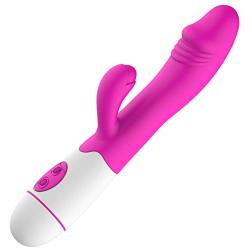 XDeer USB Rechargeable G Spot Rabbit Dildo Vibrator for Clitoris Stimulation, Powerful Dual Motors with Bunny Ears 10 Vibration Modes Vagina Stimulator Waterproof for Women Sex Toys