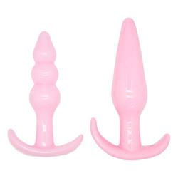 Roxy Sex Toys Butt Plug 2 Piece Anal Plug Set for Men & Women Silicone Toys Pink