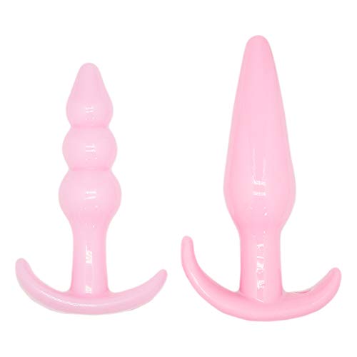 Roxy Sex Toys Butt Plug 2 Piece Anal Plug Set for Men & Women Silicone Toys Pink