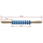 CERRXIAN Wooden Handle Body Massage Sticks Muscle Roller Stick Tool for Physical Therapy, Trigger Points,Relieve Pain (Silicone, Blue)