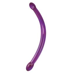 Double Trouble Slender Bender Dildo, Purple, 17 Inch