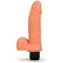 6.5" Soft Realistic Cock and Balls Vibrating Dildo - Multi Speed Beginner Vibrator - Sex Toy for Women - Sex Toy for Adults (Beige)