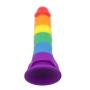 Pride Dildo - The 8" Silicone Rainbow Dildo With Balls & A Suction Cup