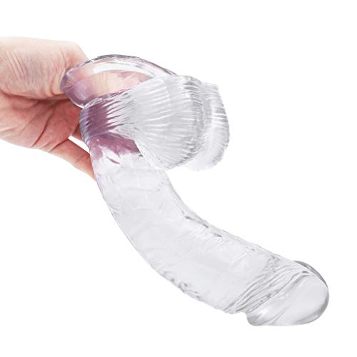 LLFX Soft and Flexible Realistic Realistic Pěnis Massagě Wànd Womenss 9.44inch-Crystal Transparent