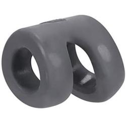 Hunkyjunk Connect Silicone Blend Ball Tugger Cock Ring - Stone Grey