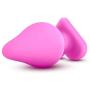 Play with Me - Naughty Candy Heart - Be Mine - Smooth Satin Finish Heart Shaped Bottom Anal Butt Plug - Platinum Silicone - Sex Toy for Men and Women (Pink)