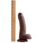 Usa Cocks Ultra Real Dual Layer Suction Cup Dildo, Dark Skin Tone, 8 Inch