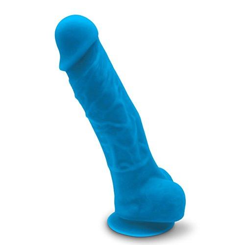 &quotPerfect Fit" 6 Inch Silicone Dildo - Blue Platinum Grade Silicone With Suction Cup