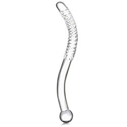 Crystal Glass Pleasure Wand Dildo Penis - AKStore - Smooth Glider Curved Glass,Clear