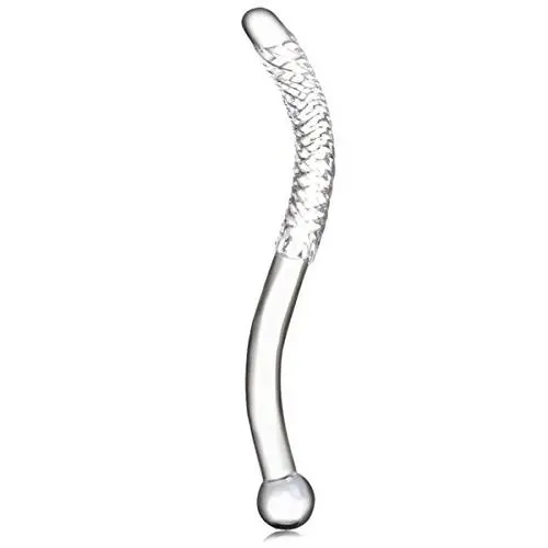 Crystal Glass Pleasure Wand Dildo Penis - AKStore - Smooth Glider Curved Glass,Clear