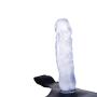 HYLHYL5-F Cl-ǐt Suckěr Female Realistic Lifelike for Women Silicone Adult Toys with Strong Suction Cup Blue PVC+ Leather Pants (20cm/7.87")