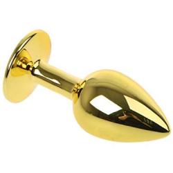 Senoow Gold Alloy Chome Metal Plated Jeweled Toy PluInsert Sixy Stopper