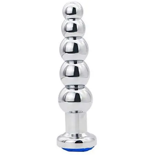 Romi Metal Beads Gem Anal Plug Toy - 5 Beads Stainless Steel Pleasure Wand Butt plug for Men and Women Romi Metal Beads Gem Anal Plug Toy - 5 Beads Stainless Steel Pleasure Wand Butt plug for Men and Women