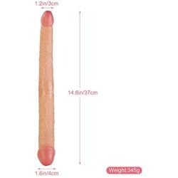 RestingFun Vibrant 14.6 Inch Wand Double Sided Big Toy Real Feel Soft Comfort Flexible Double Head Massage and Easy to Clean Flesh Swell