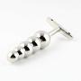 Size 6.3-1.2 Inches Stainless Steel Metal Ānal Bút-t Plug with Five Balls Ānal Beads Toy for Men Women
