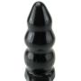 Doc Johnson Triple Ripple Butt Plug - Large - 5.6 in. Long and 2.3 in. Wide - Gradually Widens - Sturdy Flared Base - Anal Toy - Black