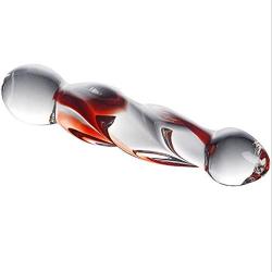 LLFX Glass Dildò Double Head Massage Wank Smooth Fit Skin Fetish Anàl Plug Backpack