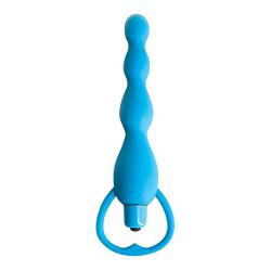 Climax Silicone Vibrating Bum Beads, Blue