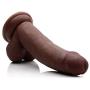Usa Cocks Ultra Real Dual Layer Suction Cup Dildo, Dark Skin Tone, 8 Inch