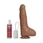 Doc Johnson Bust It - Squirting Realistic Penis with Removable Vac-U-Lock Suction Cup Base and 1 oz. Bottle of Nut Butter - Harness Compatible - Storage Bag Included - Futanari Fantasy - Caramel