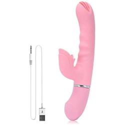 Qhufnng 8 Frequency Rabbit Toy for Women Waterproof Electric Shock Magic Wand Funny Toys Women Best Gift for Travel Pink