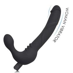 Vibrating Strapless Strap on Dildo Vibrator Silicone USB Rechargeable Female Clitoris Stimulate G-Spot Massager Adult Sex Toys for Lesbian and Women